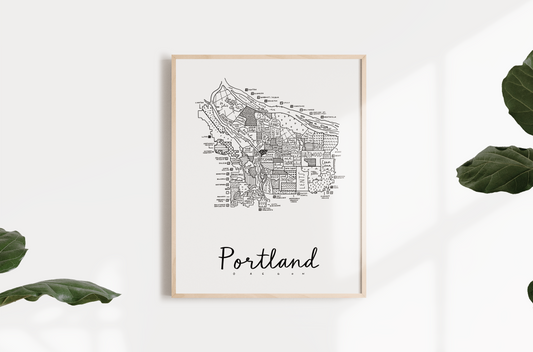 Portland Neighborhood Map Print
