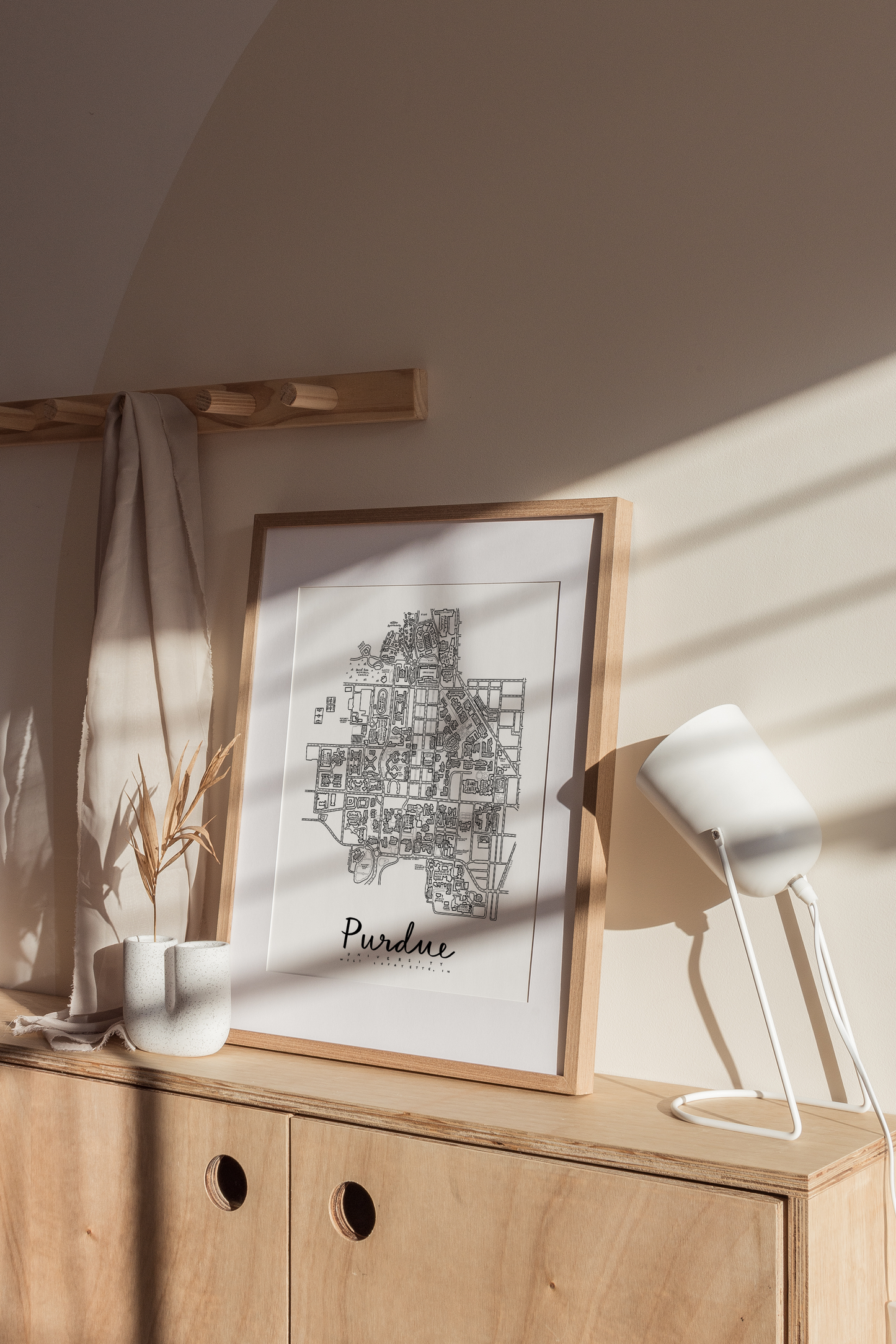 Purdue University Campus Map Print