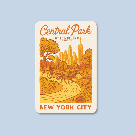 Retro Central Park Poster Sticker