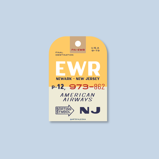 EWR Luggage Tag Sticker