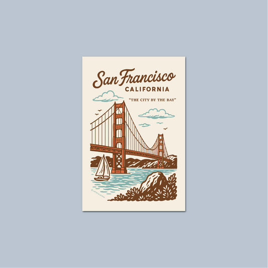 Retro Golden Gate Bridge Magnet