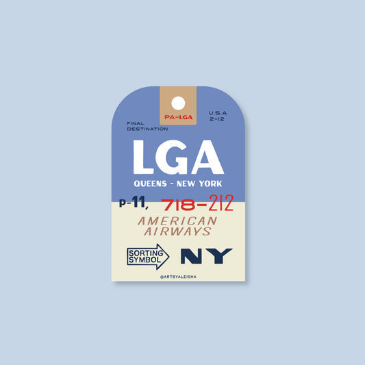 LGA Luggage Tag Sticker