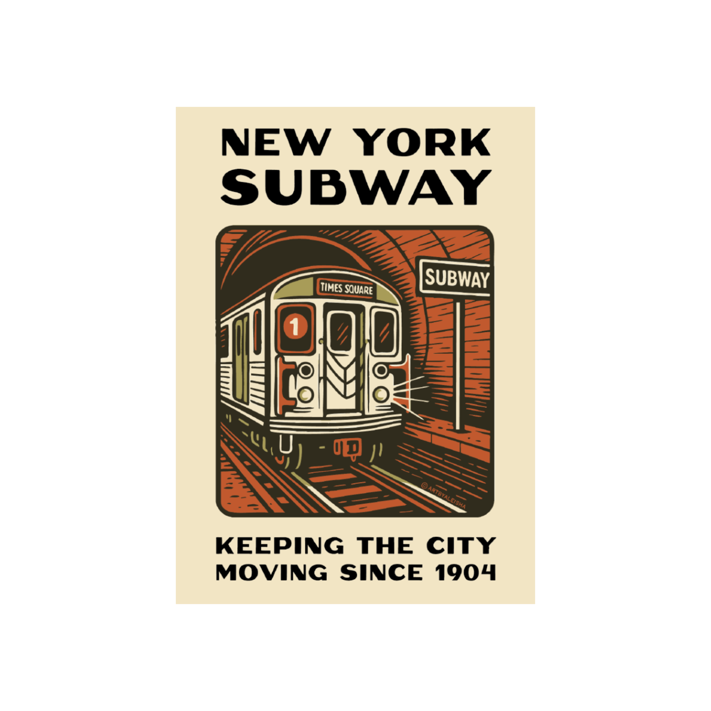 Retro NYC Subway Magnet