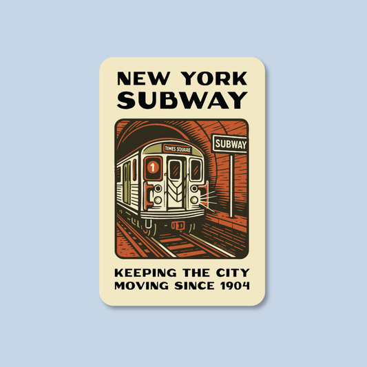 Retro NYC Subway Poster Sticker