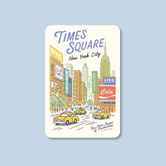 Retro Times Square Poster Sticker