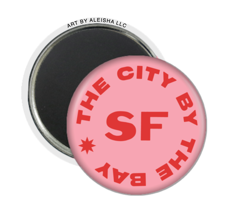 SF City By The Bay Circle Magnet