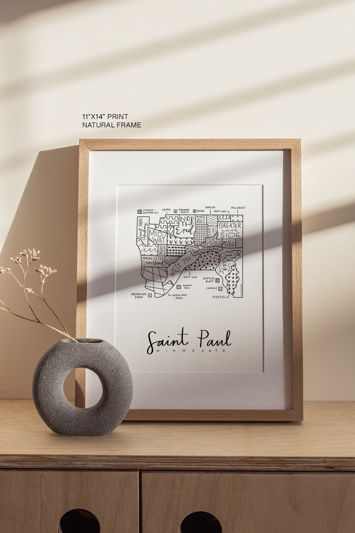 Saint Paul Neighborhood Map Print