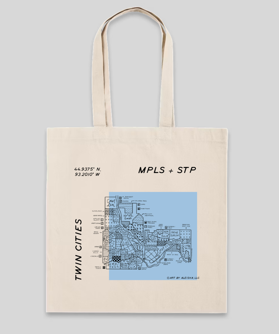 Twin Cities Map Tote