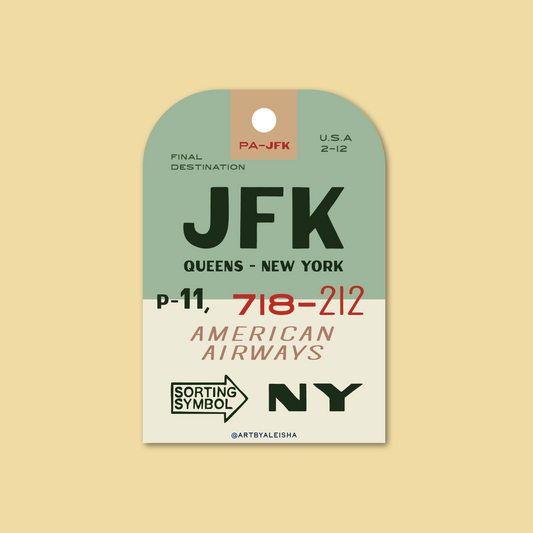 JFK Luggage Tag Acrylic Magnet