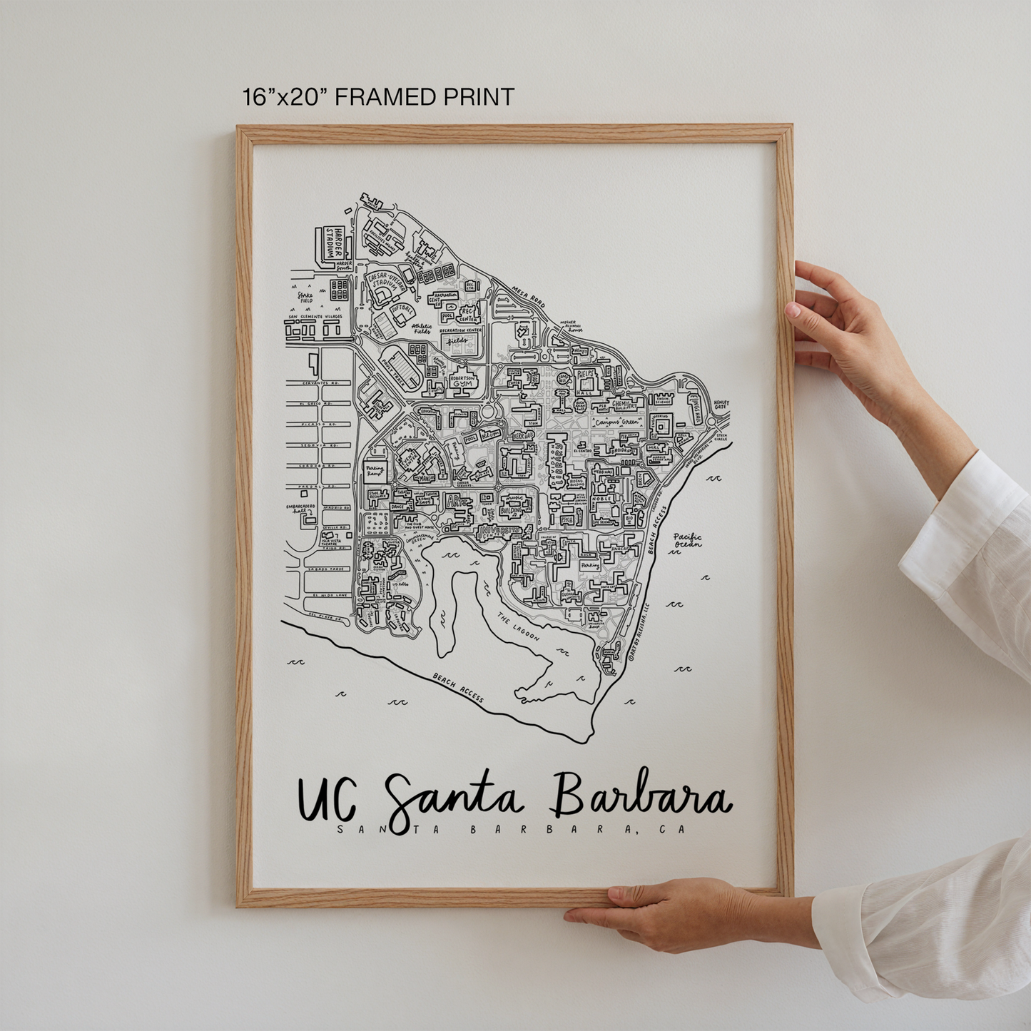 UC Santa Barbara Campus Map Print