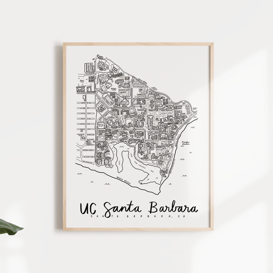 UC Santa Barbara Campus Map Print