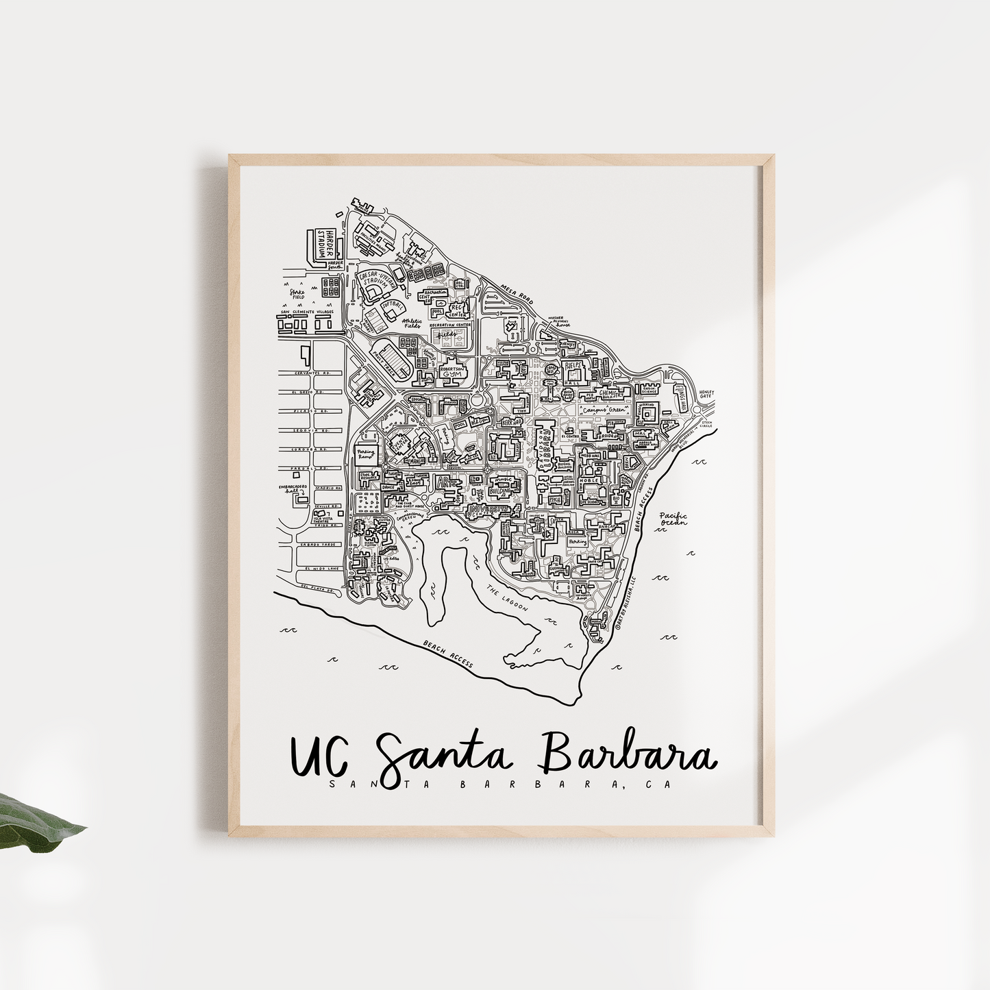 UC Santa Barbara Campus Map Print
