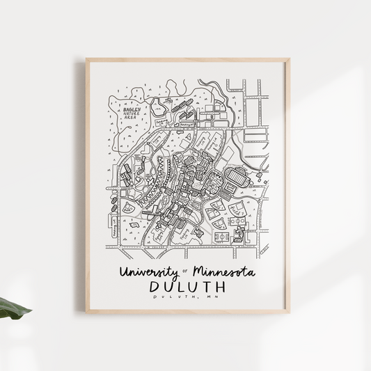 University of Minnesota Duluth (UMD) Campus Map Print