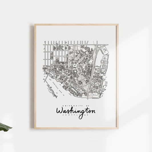 University of Washington Campus Map Print