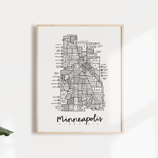 Minneapolis Neighborhood Map Print