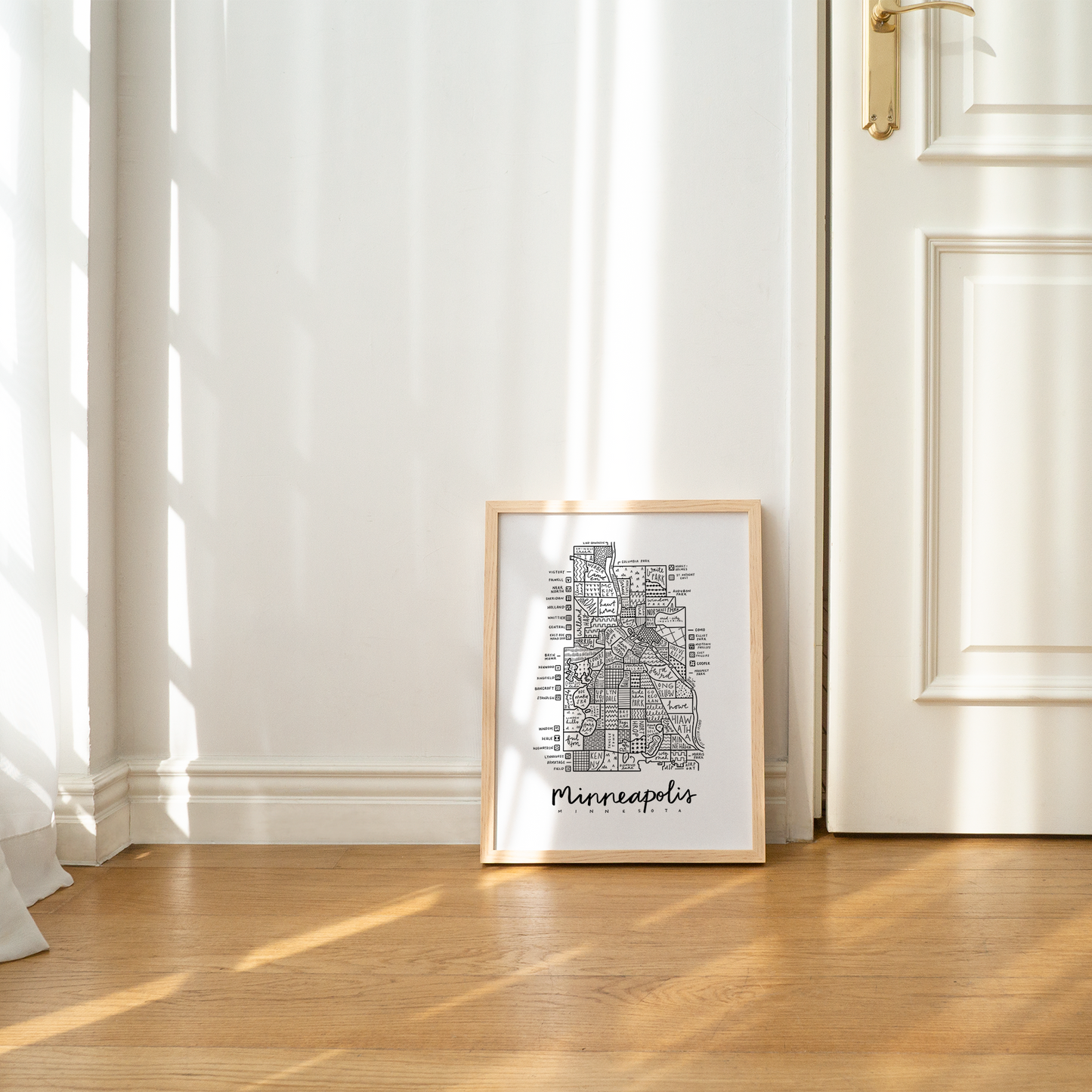 Minneapolis Neighborhood Map Print