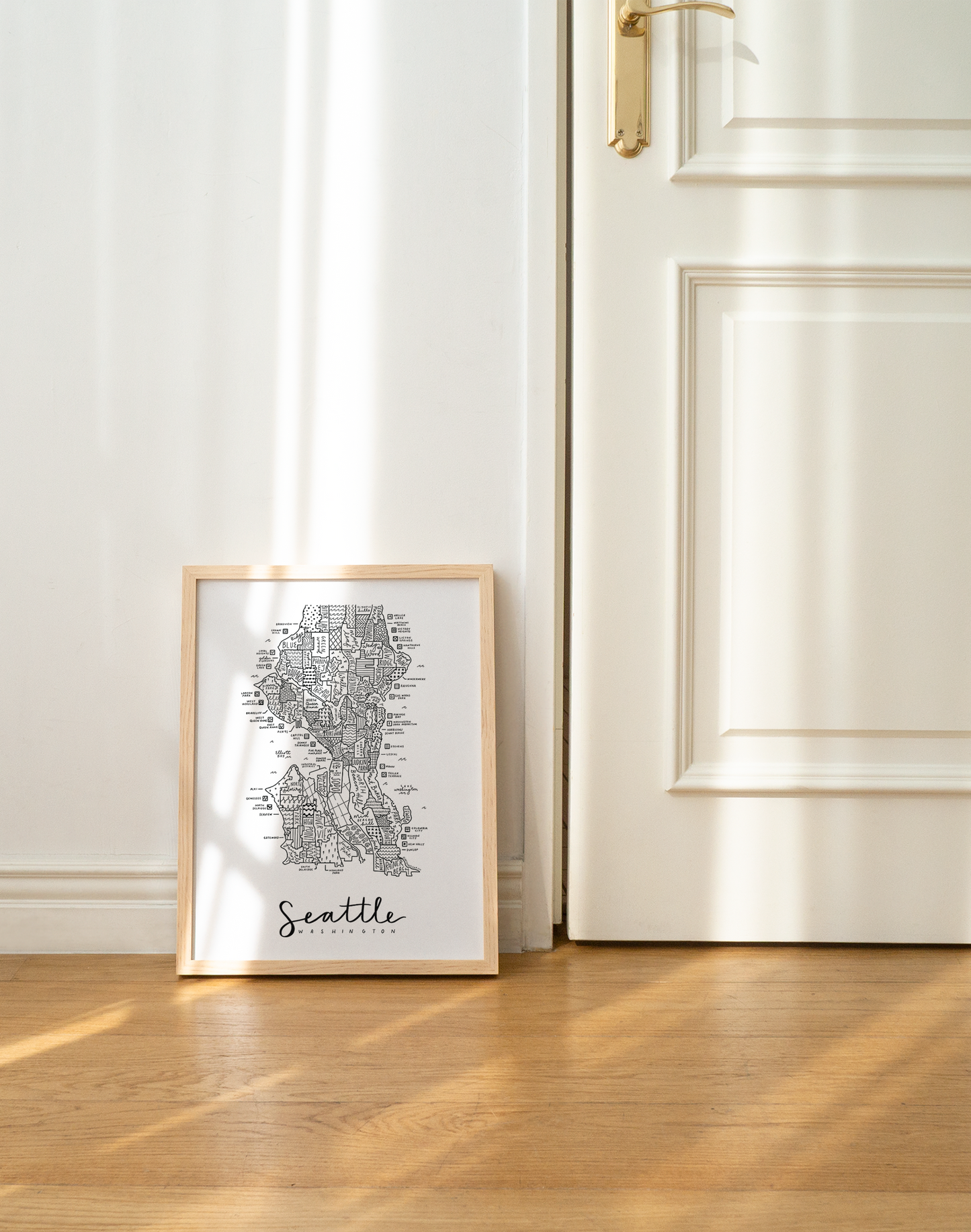 Seattle Neighborhood Map Print