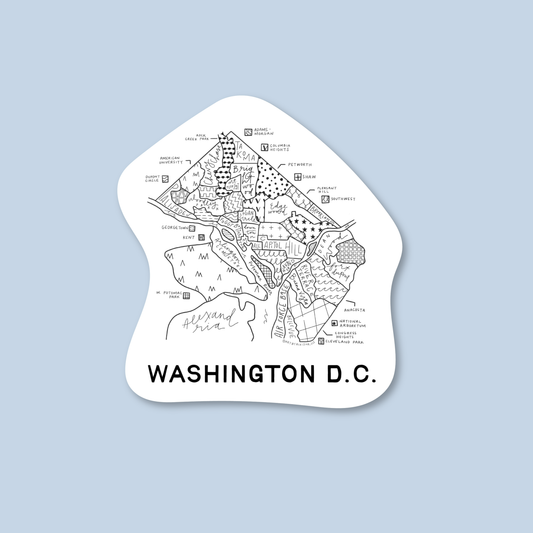 Washington D.C. Neighborhood Map Sticker