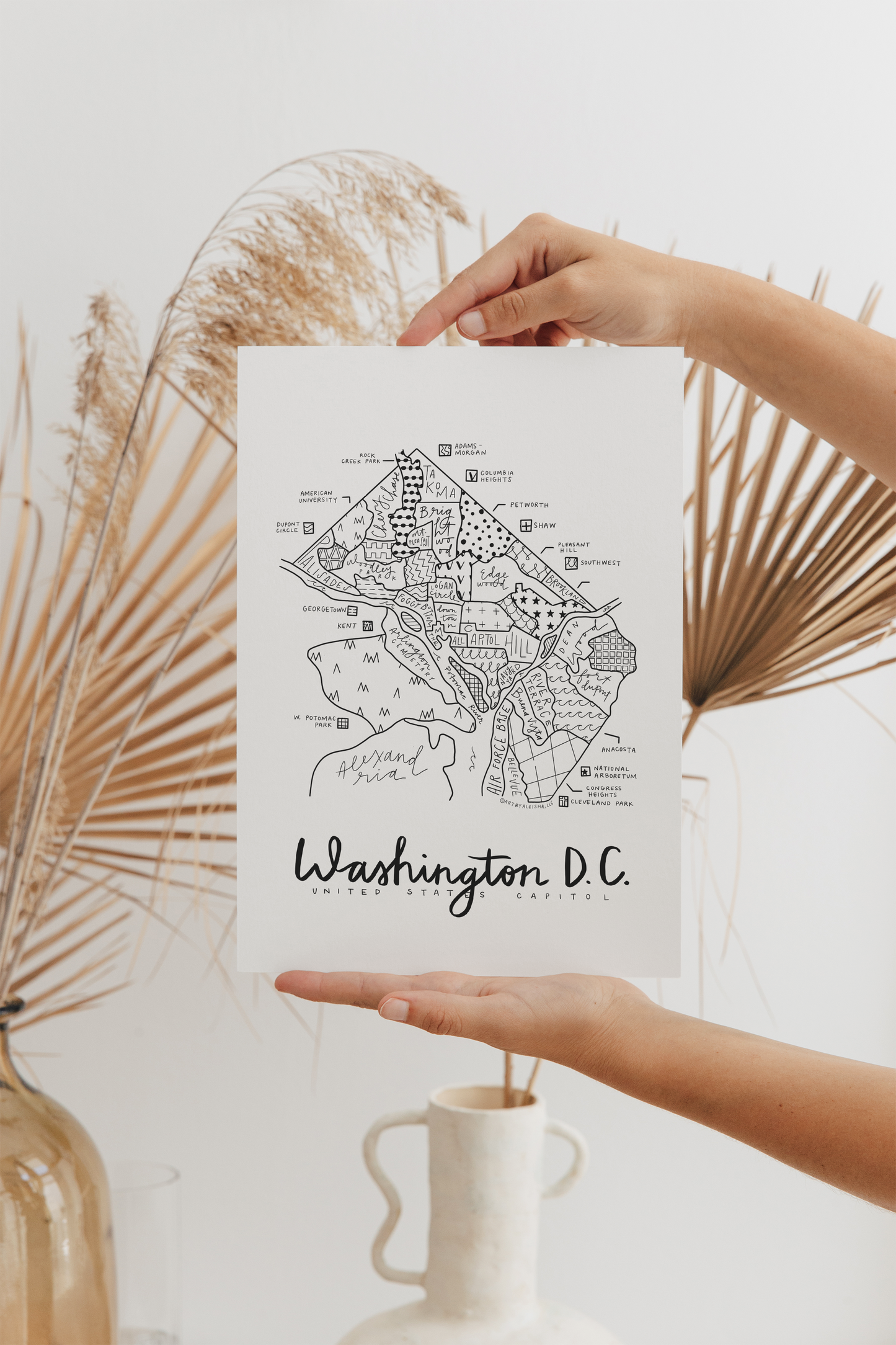 Washington D.C. Neighborhood Map Print