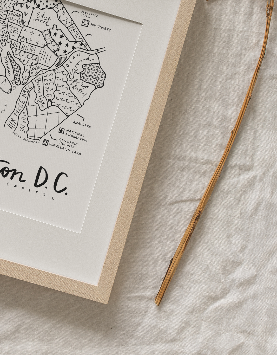Washington D.C. Neighborhood Map Print