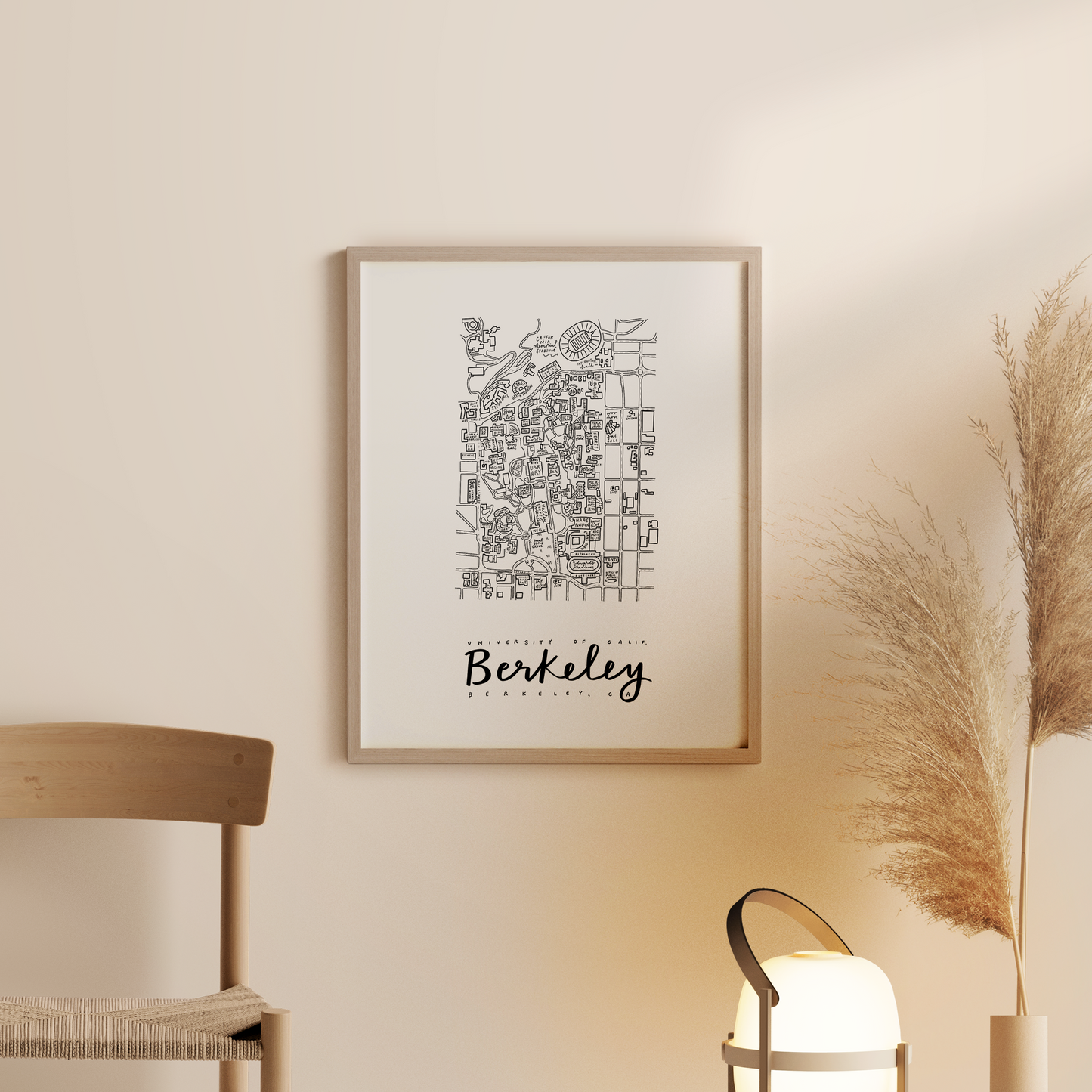 University of California, Berkeley Campus Map Print