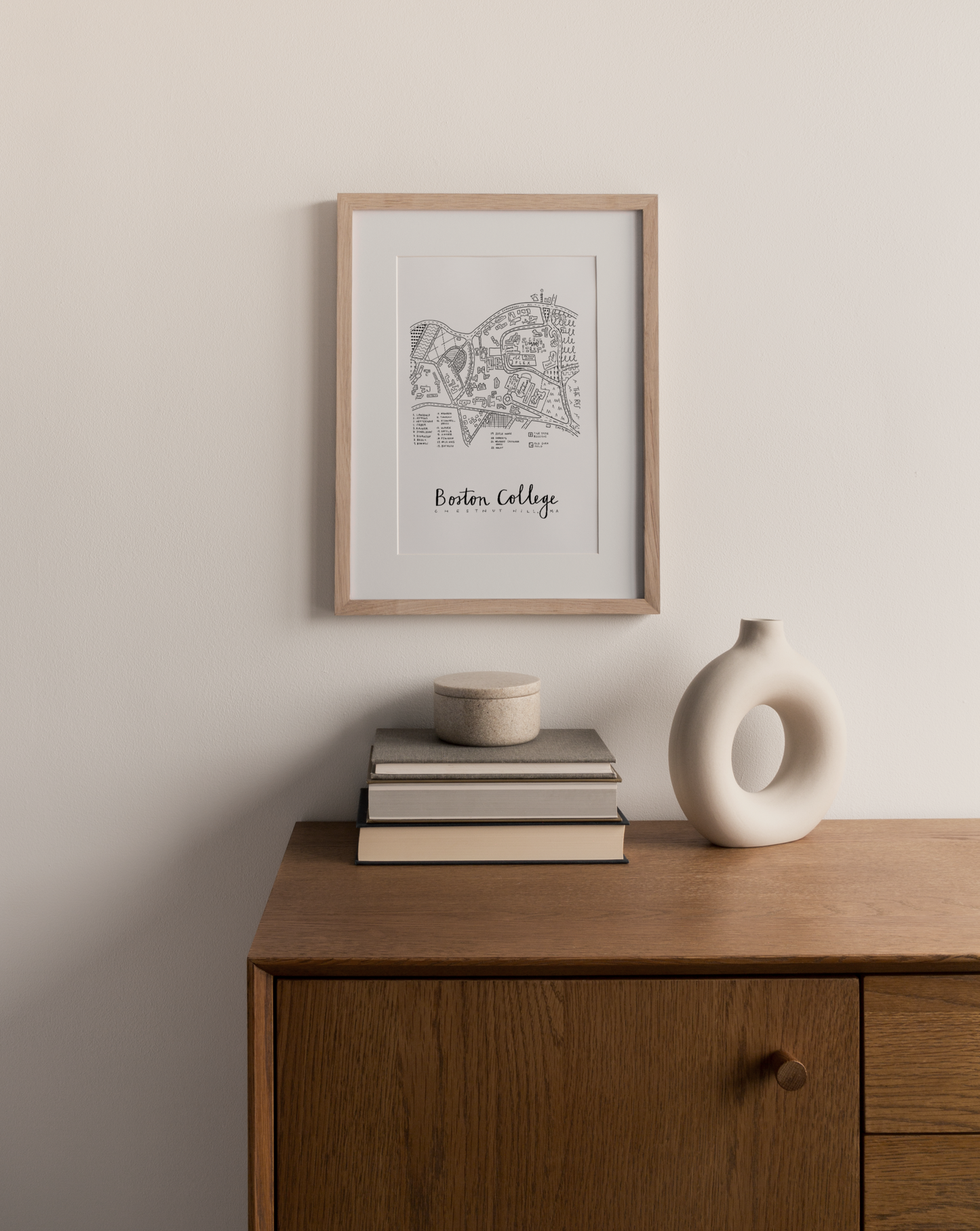 Boston College (Chestnut Hill) Campus Map Print