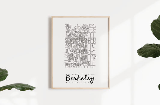 University of California, Berkeley Campus Map Print