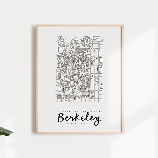 University of California, Berkeley Campus Map Print