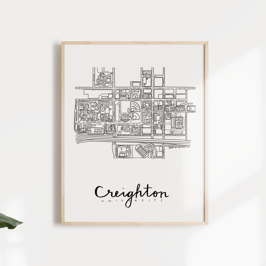 Creighton University Campus Map Print