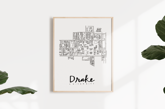 Drake University Campus Map Print