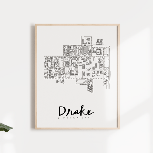 Drake University Campus Map Print