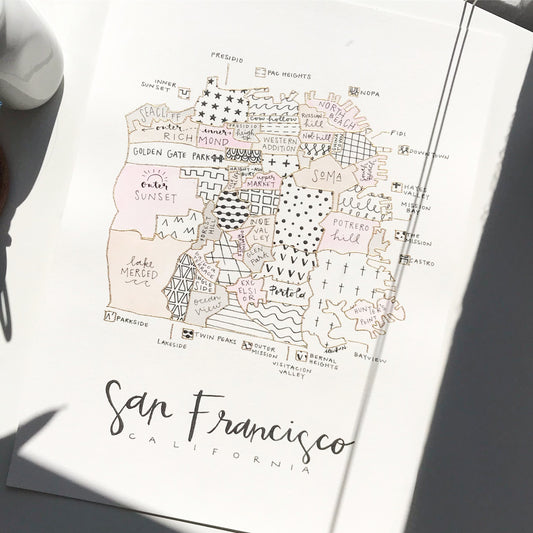 Hand Painted San Francisco Map