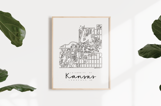 University of Kansas Campus Map Print