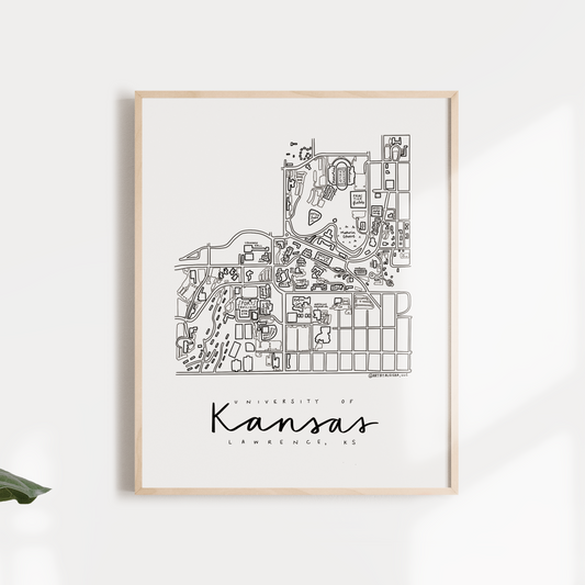 University of Kansas Campus Map Print