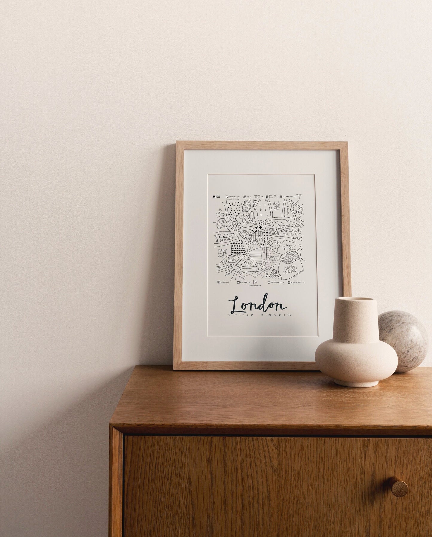 London Neighborhood Map Print