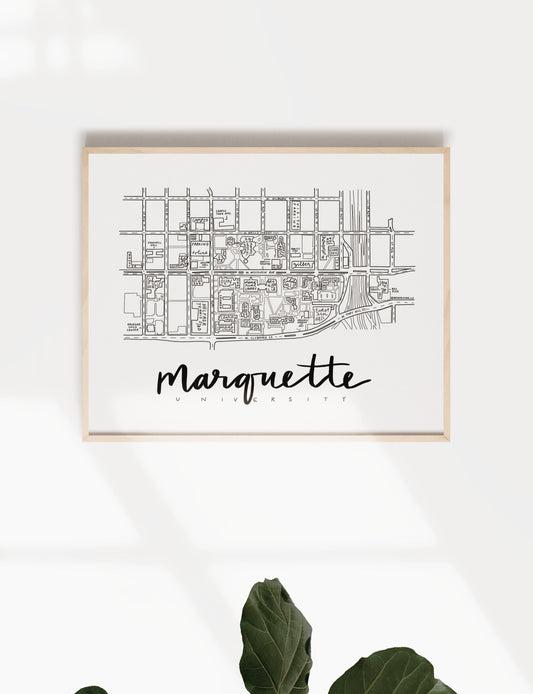 Marquette University Campus Map Print