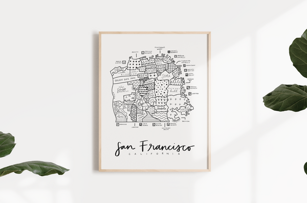 San Francisco Neighborhood Map Print