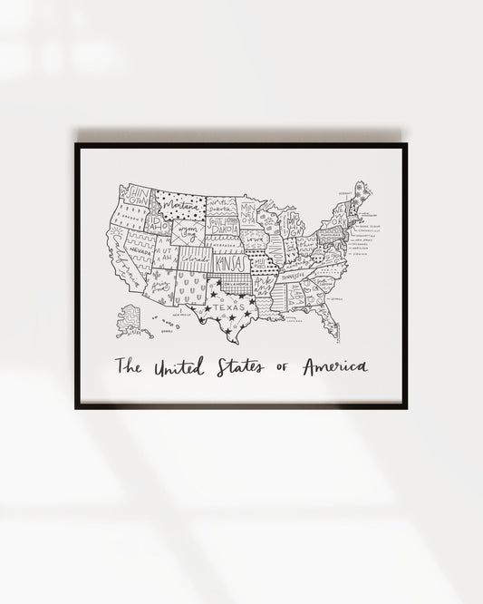 United States of America Map Print