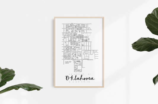 University of Oklahoma Campus Map Print