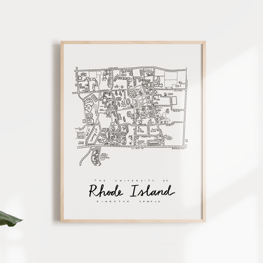 University of Rhode Island Campus Map Print