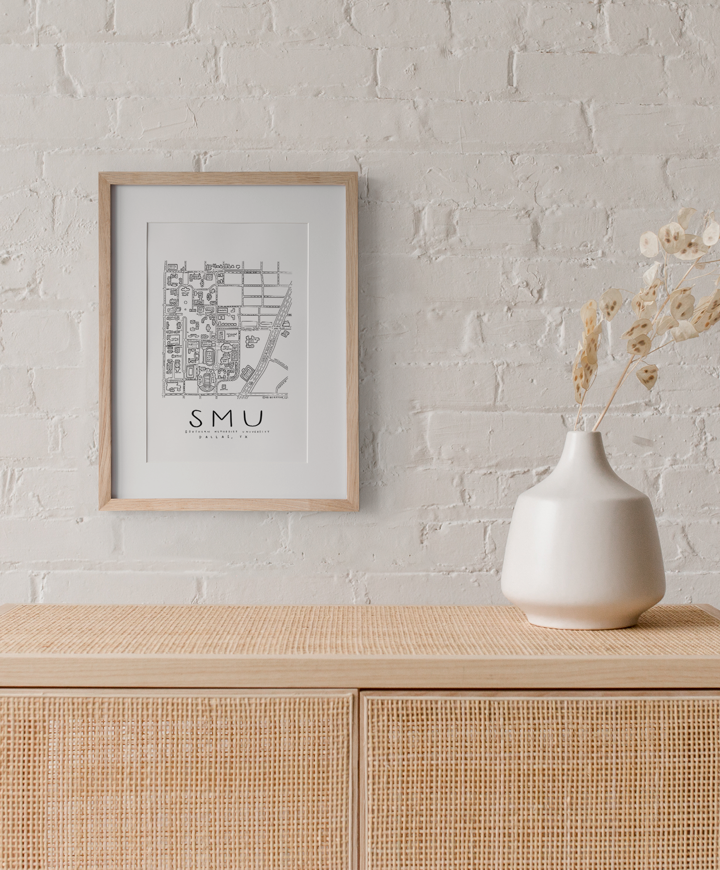 Southern Methodist University (SMU) Campus Map Print