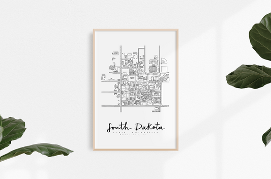 South Dakota State University Campus Map Print