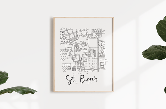 College of St. Benedict (St. Joseph, MN) Campus Map Print