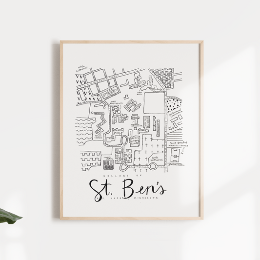 College of St. Ben's (Minnesota) Campus Map Print