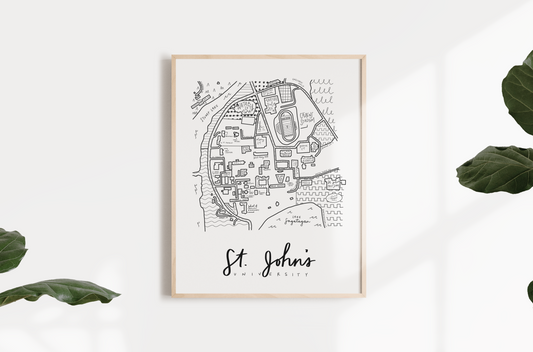 Saint John's University Campus Map Print