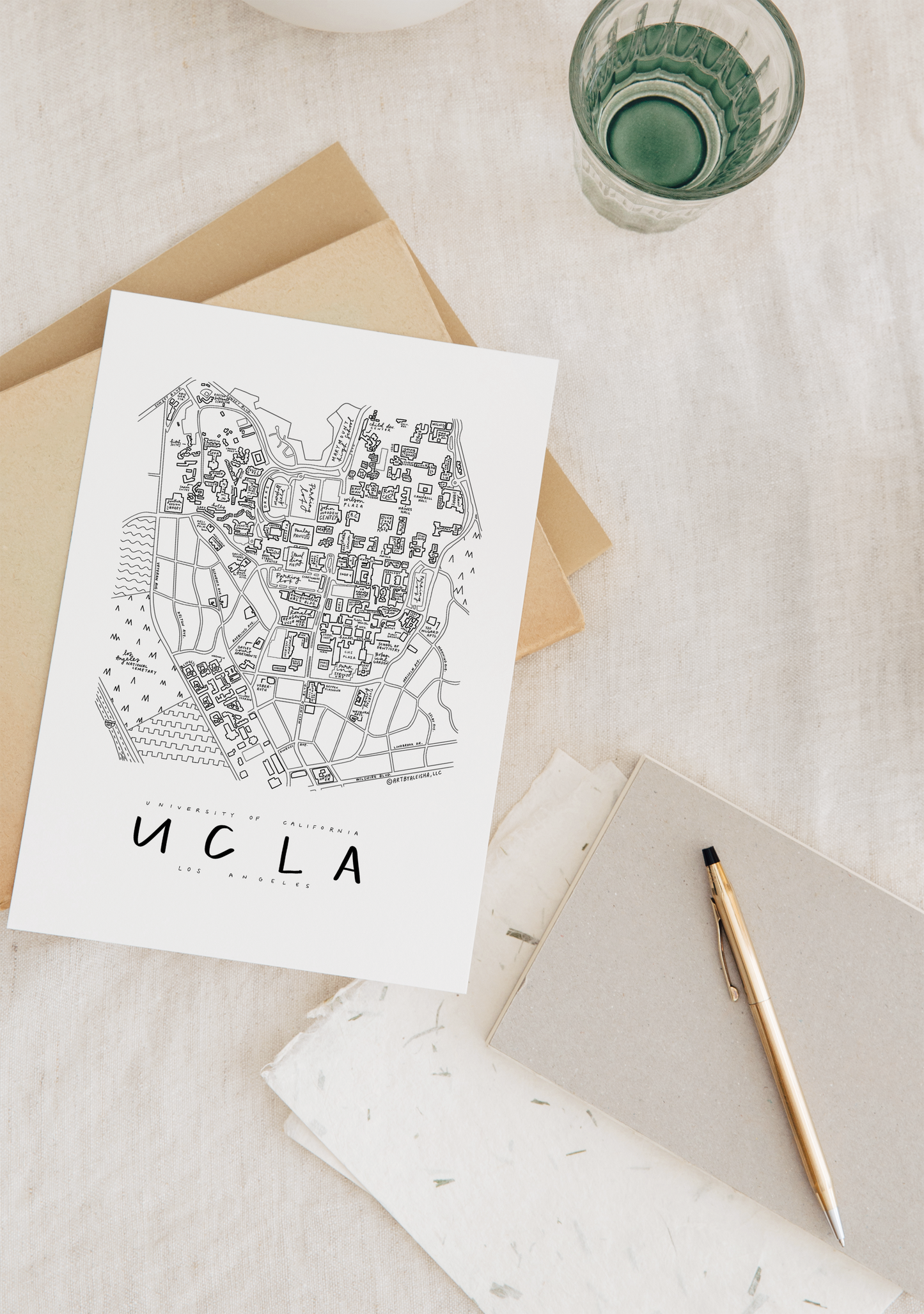 University of California Los Angeles (UCLA) Campus Map Print