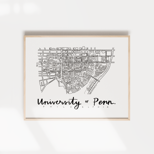 University of Pennsylvania (U Penn) Campus Map Print