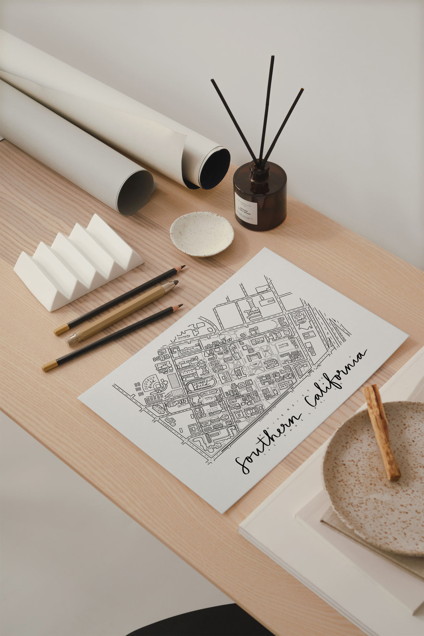 University of Southern California (USC) Campus Map Print