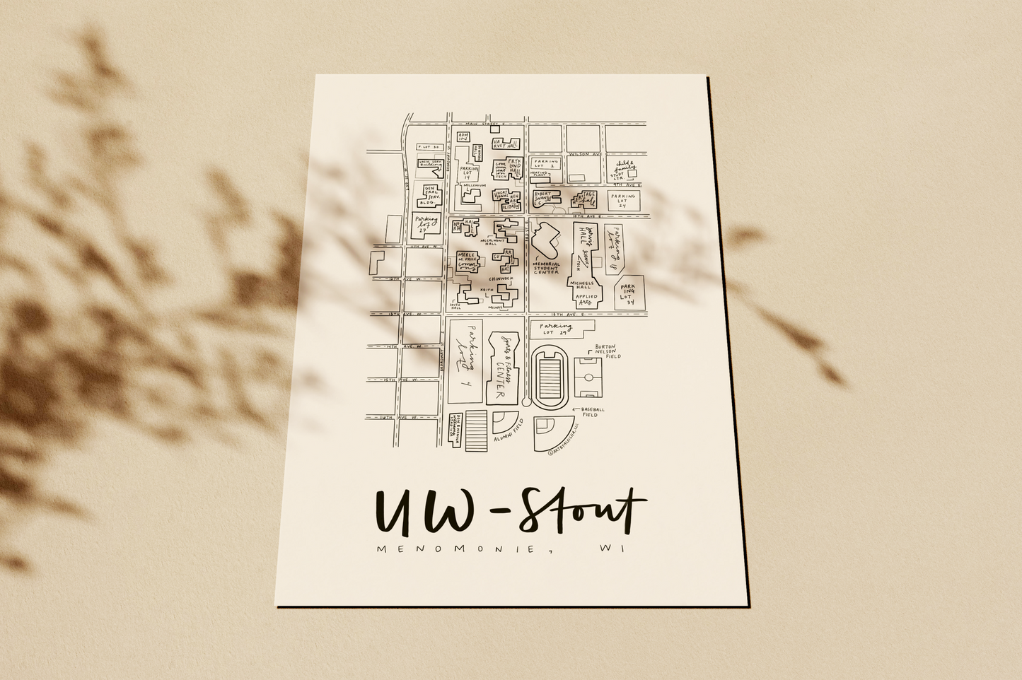 UW Stout (Wisconsin) Campus Map Print