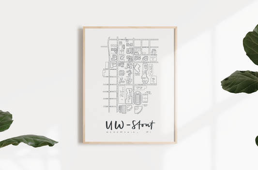 UW Stout (Wisconsin) Campus Map Print
